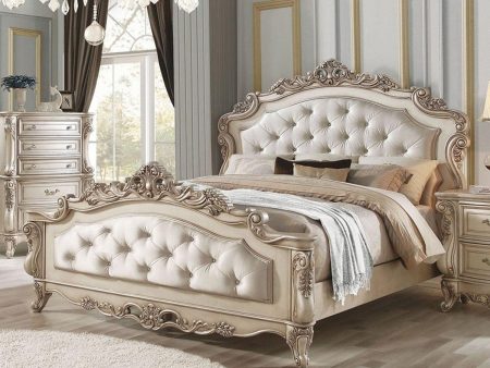 Acme Furniture Gorsedd Queen Panel Bed in Antique White on Sale