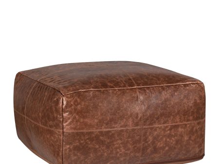 Poufs - Leather Kona Pouf - Brown Hot on Sale