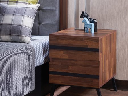 Karine Walnut & Black End Table Online Sale