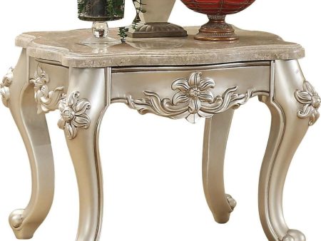 Acme Furniture Bently End Table in Marble Champagne 81667 Sale