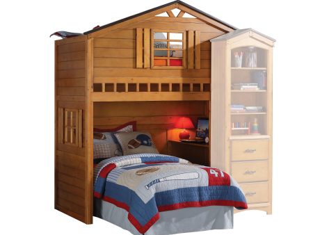 Tree House Rustic Oak Loft Bed (Twin Size) For Sale