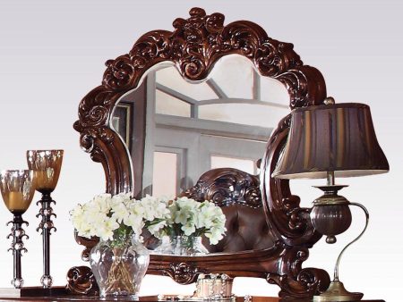 Acme Vendome Landscape Mirror with Intricate Details in Cherry 22004 Hot on Sale