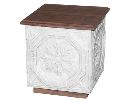 Wood Iron Side Table - White Online now