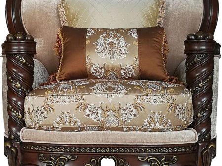 Acme Furniture Devayne Chair with 2 Pillows in Dark Walnut 50687 Cheap