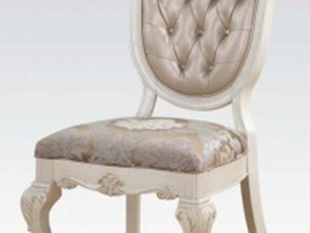 Acme Chantelle Side Chair in Rose Gold and Pearl White (Set of 2) 63542 Online