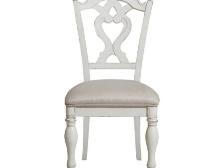 Cinderella Chair in Antique White with Grey Rub-Through 1386NW-11C Fashion