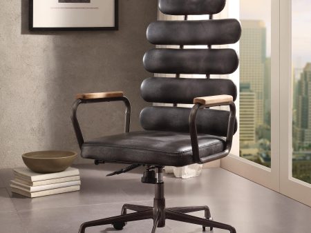 Calan Vintage Black Top Grain Leather Office Chair Hot on Sale