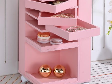 Nariah Pink Storage Cart Online Hot Sale