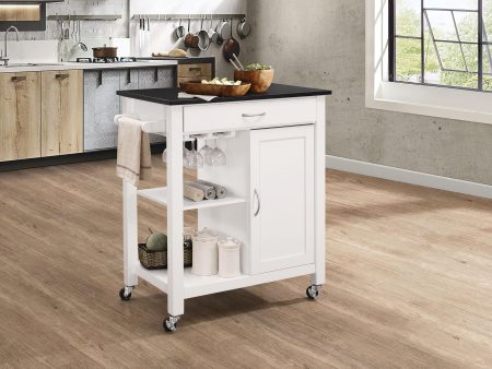 Ottawa Black & White Kitchen Cart Discount