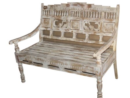 Carved Bench - Light Brown Online Hot Sale