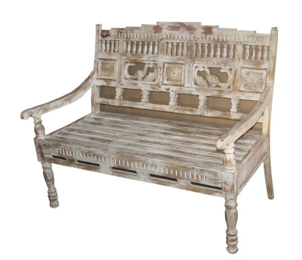 Carved Bench - Light Brown Online Hot Sale