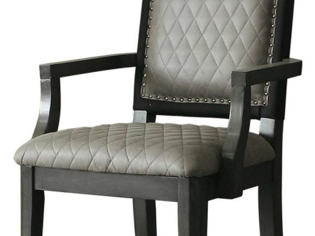 Acme Furniture House Beatrice Arm Chair in Charcoal (Set of 2) 68813 For Discount