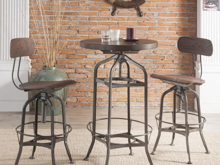 Kaeso Walnut & Gunmetal Bar Table Cheap