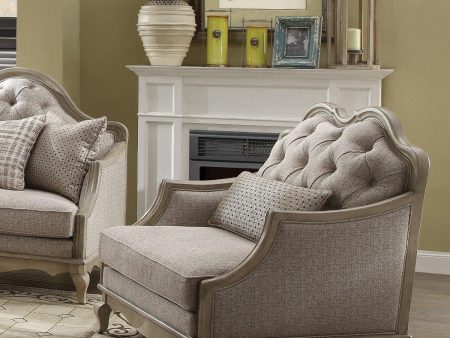 Acme Chelmsford Chair in Beige 56052 For Sale