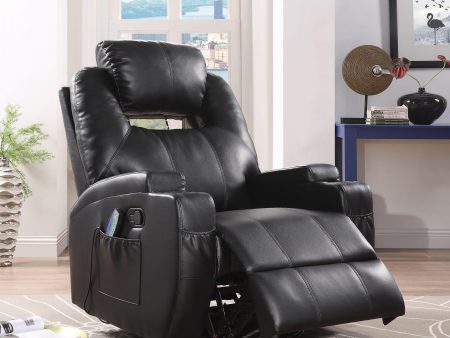 Waterlily Black PU Rocker Recliner (Motion) Online now