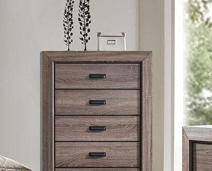 Acme Lyndon 5-Drawer Chest in Weathered Gray Grain 26026 Cheap