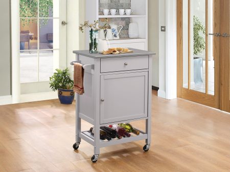 Hoogzen Stainless Steel & Gray Kitchen Cart Online