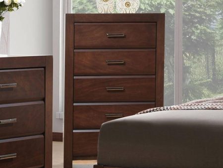 Acme Oberreit 5 Drawer Chest in Walnut 25796 Hot on Sale