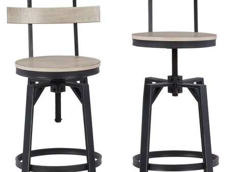 Karisslyn - Whitewash   Black - Swivel Barstool (Set of 2) Supply