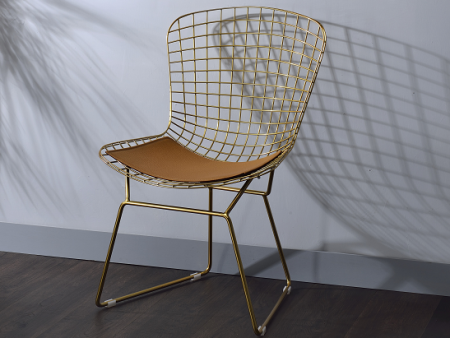 Achellia Whiskey PU & Gold Side Chair Fashion