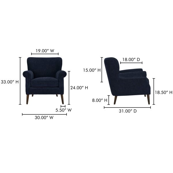 Harriet - Accent Chair - Dark Blue Fashion