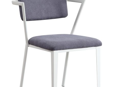 Cargo Gray Fabric & White Chair Online