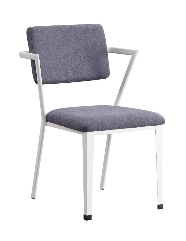 Cargo Gray Fabric & White Chair Online