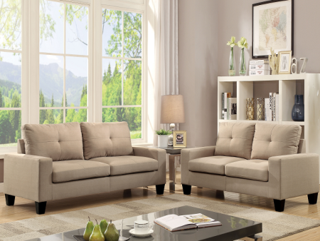 Platinum II Beige Linen Sofa & Loveseat Online Sale