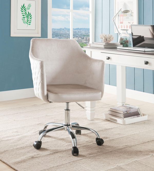 Cosgair Champagne Velvet & Chrome Office Chair Fashion