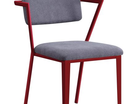 Cargo Gray Fabric & Red Chair For Cheap