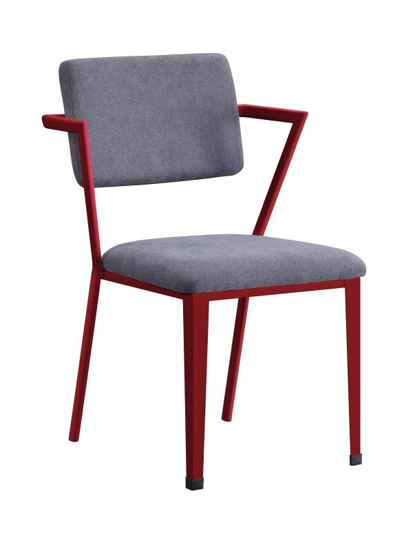 Cargo Gray Fabric & Red Chair For Cheap