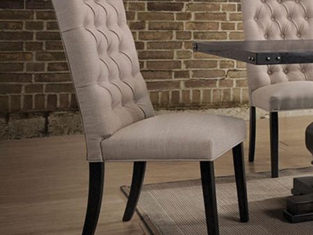 Acme Furniture Morland Upholstered Side Chair in Vintage Black  Tan (Set of 2) 74647 Online now