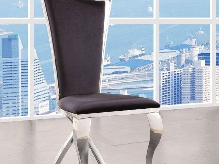 ACME Cyrene Faux Fabric Side Chair (Set of 2) in Stainless Steel 62079 Online