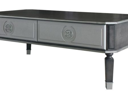 Acme Furniture House Beatrice Rectangular Coffee Table in Charcoal 88815 For Discount