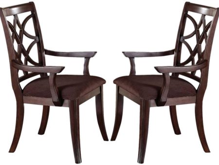 Acme Keenan Dining Arm Chairs (Set of 2) in Dark Walnut 60258 For Cheap