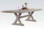 Acme Rocky Rectangular Dining Table in Gray Oak 72860 Supply