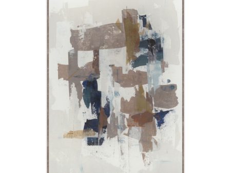 Alternative II - 36  x 48  Canvas Art - Blue & Pearl Silver Cheap