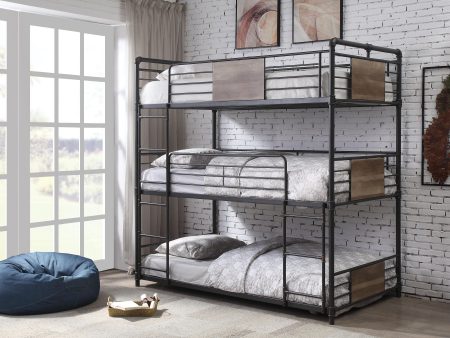 Brantley Sandy Black & Dark Bronze Hand-Brushed Bunk Bed (Triple Twin) Hot on Sale