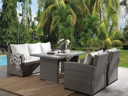 Acme Tahan 4Pc Patio Set in 2-Tone Gray Wicker 45070 Supply