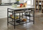 Lanzo Marble & Gunmetal Kitchen Island (Counter) Online Sale