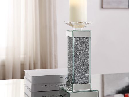 Rekha Mirrored & Faux Crystals Accent Candleholder on Sale