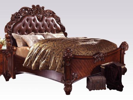 Acme Vendome Queen Panel Bed with Button Tufted Headboard in Cherry 22000Q Cheap