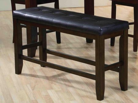 Urbana Black PU & Espresso Counter Height Bench Online Hot Sale