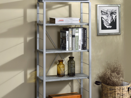 Jurgen Faux Concrete & Silver Bookshelf Hot on Sale