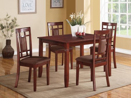 Sonata Cherry & Chocolate Microfiber Dining Set (5Pc Pk) Supply