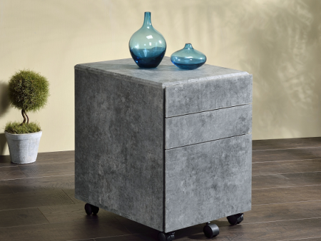 Jurgen Faux Concrete & Silver File Cabinet Hot on Sale