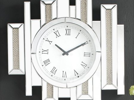 Lavina Mirrored & Faux Diamonds Wall Clock Online Sale