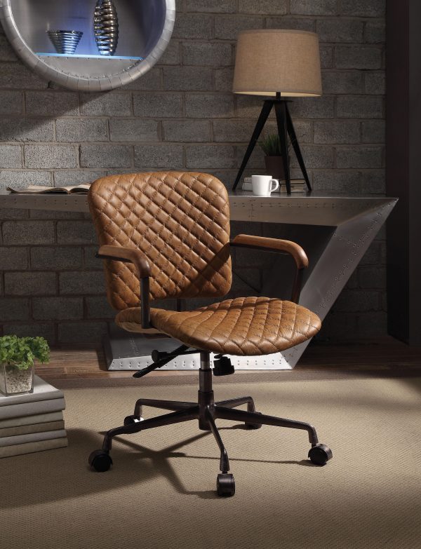 Josi Coffee Top Grain Leather Office Chair Online now