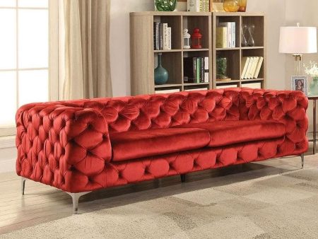 Acme Adam Sofa in Red Velvet 52795 Online now