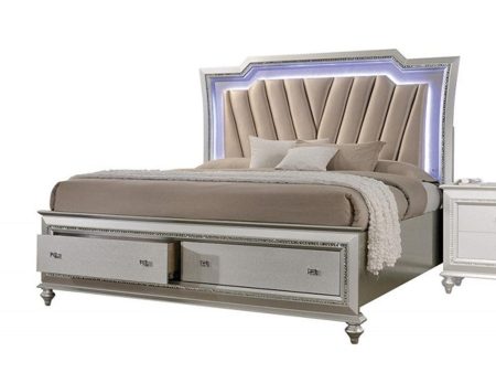 Acme Furniture Kaitlyn King Storage Bed in Champagne Hot on Sale